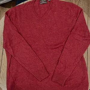 Black Brown 1826 Men's Vivid Red V-Neck Sweater